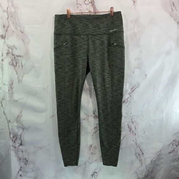 Eddie Bauer Leggings Women Large Green Heathered High Rise First Ascent Pocket - Picture 1 of 15